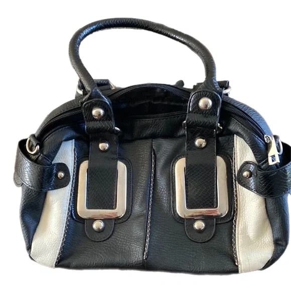 Replica FOSSIL bowler shoulder bag black white - Picture 4 of 12